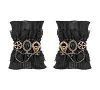 Namvo 2 pièces Dames Gants en Dentelle sans Doigts Gothiques victoriens Bracelets rétro Dentelle Steampunk Gear Bracelet Steampunk Bracelets