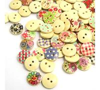 Namvo 200pcs Multicolore Boutons en Bois à Deux Trous en Couture Craft Scrapbooking