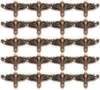 Namvo 20pcs bo?Te en Laiton Antique Alliage Minuscule Jambe Forme Bijoux Poitrine bo?Te Cadeau décoratif Pieds Jambe Coin Protecteur pour gaufrage Bois Cas décor 36x19mm (Bronze Rouge)