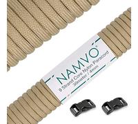 Namvo 30 m, 9 brins intérieurs, forte résistance à la rupture, 4 mm de diamètre, paracorde type III en nylon beige