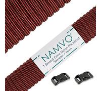 Namvo 550 Paracord Mil Spec Type III Cordon de Parachute à 7 brins Longueur Totale 100 Pieds / 30 mètres, Mélange de Couleur Rouge et Noir