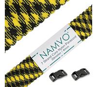 Namvo 550 Paracord Mil Spec Type III Cordon de Parachute à 7 brins Longueur Totale 100 Pieds / 30 mètres,Camouflage Noir Jaune