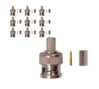 Namvo BNC connecteur mâle BNC mâle connecteur à sertir 10 pièces câble Coaxial BNC Type Soudure Converte pour RG59