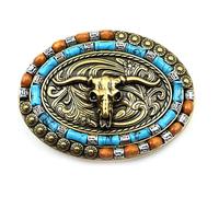 Namvo Boucle de ceinture western en forme de tête de vache vintage pour homme pour remplacement et décoration