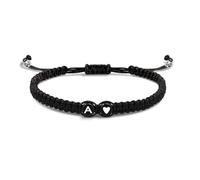 Namvo Bracelet d'amitié tressé avec lettre et cœur pour couples et amis (initiale A) pour femmes et hommes