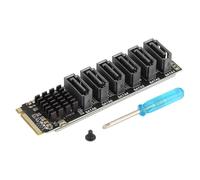 Namvo - Carte Adaptateur M.2 vers Six Ports SATA, M2 M-EKY PCIE3.0 vers SATA6-Port, Carte d'extension M.2 NV ME