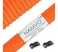 Namvo Corde de parachute Mil Spec Type III en nylon Orange 30,5 m 9 brins intérieurs Forte résistance à la rupture 4 mm de diamètre 550 mm