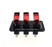 Namvo Interrupteur à Bascule d'allumage, Panneau de commutateur d'allumage 12V Interrupteur à Bascule à 3 Voies en Fiber de Carbone pour l'allumage de démarrage du Moteur de Voiture de Course