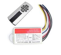 NAMVO Interrupteur mural sans fil et télécommande 220V à quatre voies, cinq étapes commutateur sans fil numérique commutateur de commande à distance