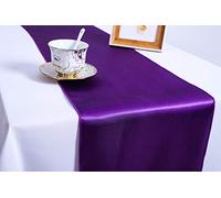 Namvo Lot de 10 chemins de table en satin - 30,5 x 274,3 cm - Pour mariage, réception, anniversaire et toute fête - Violet