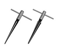 Namvo Lot de 2 alésoirs coniques avec poignée en T, 6 cannelures, pont de chanfrein, trou de goupille, tailles d'alésoir à main 1/8"-1/2" (3-13 mm) et 5''-5/8'' (5-16 mm) outils de perçage à poignée