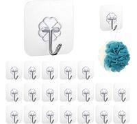 Namvo Lot de 20 Crochets Auto-adhésifs sans Perçage Crochet Serviette en Plastique Patère à Vêtements Résistant à l'huile pour Cuisine Salle de Bain Bureau 7x7cm