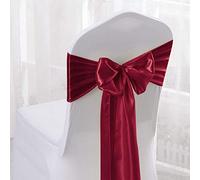 Namvo Lot de 25 nœuds élastiques en Satin 6 x 108 Pouces pour Mariage, fête, Festival, Maison (vin Rouge)