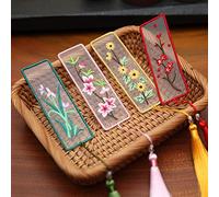 Namvo Lot de 4 Marque-Pages au Point de Croix avec cerceaux à Broder de 16,5 cm