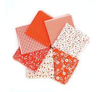 Namvo Lot de 7 tissus en coton à motif patchwork - 50 x 50 cm - Différents motifs - Orange