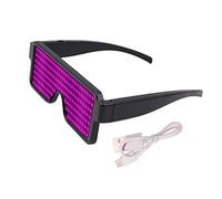 Namvo Lunettes LED USB rechargeables avec affichage LED pour bo?te de nuit, No?l, fête d'anniversaire (rose)