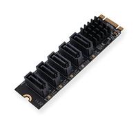 Namvo M2 NGFF NVME M-Key PCI Express vers SATA 3.0 6Gbps 5 Ports Adaptateur Convertisseur Carte d'extension de Disque Dur