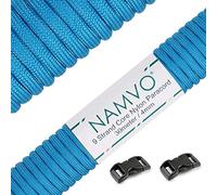 Namvo Mil Spec Corde de Parachute en Nylon Type III, 9 brins internes, Forte résistance à la Rupture, 4 mm de diamètre, 30,5 m de Long, 550, Bleu
