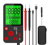 Namvo Multimètre numérique intelligent rechargeable Testeur de tension électrique avec grand rétroéclairage LCD 6000 points Ohmmètre Multi-testeur portable avec étui de transport