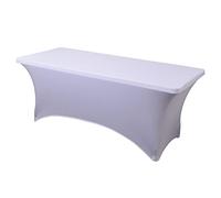 Namvo - Nappe Extensible rectangulaire en élasthanne- 183 cm - pour Table de Salle à Manger - Extensible dans Les 4 Sens - Ajustement Parfait - Housse de Table pour Bar de Mariage, Banquet - Blanc