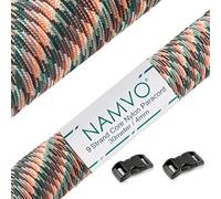 Namvo Paracorde 550 Mil Spec Type III 9 brins internes en nylon Corde de parachute solide Résistance à la rupture 30,5 m Vert