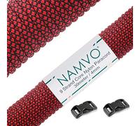 Namvo Paracorde Mil Spec Type III 550 Corde de Parachute 9 brins internes en Nylon Résistance à la Rupture 30,5 m Rouge