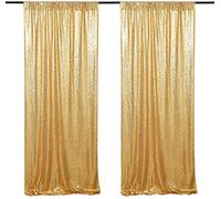 Namvo Rideau de toile de fond à paillettes dorées de 1,2 x 1,8 m - Grande taille - Pour mariage, Noël, cérémonie, fête