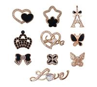 Namvo - sabots pour femmes adultes, 10 pièces, décorés avec des diamants en cristal, décorations de chaussures scintillantes, accessoires Crocodile DIY