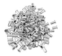 NAMYEUT 150 Pièces Insert Fileté Metal M5 en Aluminium, Écrou à Sertir à Tête Plate 7mm x 13mm, Rivet Fileté pour Fixation Meubles, Décorations, Artisanat, Plaques Métalliques