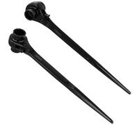 NAMYEUT Lot de 2 clés d'échafaudage professionnelles 19/22 mm, longueur 315 mm, en acier au chrome vanadium poli, clé à cliquet, clé à cliquet, pour écrou papillon, 19/22 mm, cliquet droite/gauche