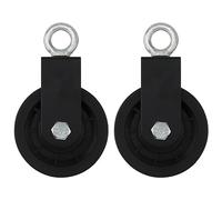 NAMYEUT Lot de 2 poulie de câble de 90 mm, poulie de renvoi Fitness, poulie de roue, Seul Poulie Bloc avec support de montage pour câble DIY Gym Appareils de fitness Machine à câble
