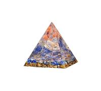 Namzi 1 arbre de vie en pierre naturelle écrasée rouge, ornement pyramide en résine, artisanat en résine, décoration d'intérieur, décoration énergétique, 6 cm