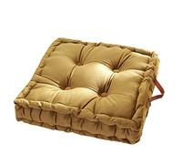 Namzi 1 coussin de chaise carré jaune moutarde - 41,9 x 41,9 cm - Pour cuisine, salle à manger - Coussin de sol tatami