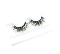 Namzi 1 Pairs Glitter Lashes Sequins Colored Lashes Fluffy Mink False Lashes with Color Cosplay New Year Party Stage Makeup Colorful Fake Eyelash(h28)