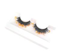 Namzi 1 Pairs Glitter Lashes Sequins Colored Lashes Fluffy Mink False Lashes with Color Cosplay New Year Party Stage Makeup Colorful Fake Eyelash(h03)