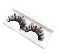 Namzi 1 Pairs Glitter Lashes Sequins Colored Lashes Fluffy Mink False Lashes with Color Cosplay New Year Party Stage Makeup Colorful Fake Eyelash(h41)