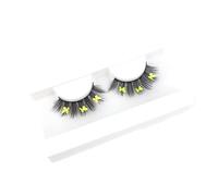Namzi 1 Pairs Glitter Lashes Sequins Colored Lashes Fluffy Mink False Lashes with Color Cosplay New Year Party Stage Makeup Colorful Fake Eyelash(h21)