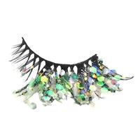 Namzi 1 Pairs Glitter Lashes Sequins Colored Lashes Fluffy Mink False Lashes with Color Cosplay New Year Party Stage Makeup Colorful Fake Eyelash(Glitter Style，K-9)