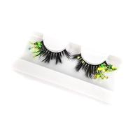 Namzi 1 Pairs Glitter Lashes Sequins Colored Lashes Fluffy Mink False Lashes with Color Cosplay New Year Party Stage Makeup Colorful Fake Eyelash(Glitter Style，T-7)