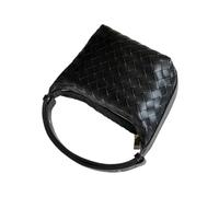 Namzi 1 petit sac à main tissé noir, sac à main en polyuréthane souple, super mignon, usage quotidien dans les sacs à main et portefeuilles