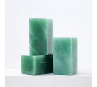 Namzi 1 pièce en cristal naturel vert brut carré ornement sceau pierre brute polie sceau sculpté sceau pierre de sceau, décoration de bureau maison décoration ornement