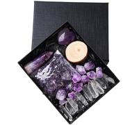 Namzi 1 pièce en verre naturel violet pierre brute cristal hexagonale prisme pierre naturelle broyée en forme de cœur minéral logo décoration ornement