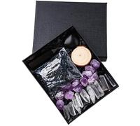 Namzi 1 pièce Noir Naturel Cristal Brut Pierre Cristal Hexagonal Prisme Cristal Écrasé Pierre Cristal Naturel en Forme de Coeur Minéral Logo Décoration Ornement