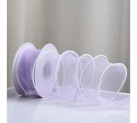 Namzi 1 rouleau de fil Crowtail violet avec bords perlés, pour nœuds à faire soi-même, ornements de cheveux, décoration de vacances, matériaux d'artisanat A