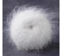 Namzi 1 rouleau de fil de laine blanche, mélange de dacron acrylique inspiré de l'alpaga, idéal pour le tricot, le crochet, les travaux manuels, les cadeaux, la peluche de qualité