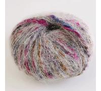 Namzi 1 rouleau de fil de laine mouchetée rouge et bleu, mélange de dacron acrylique, parfait pour le tricot, le crochet, les travaux manuels, les cadeaux, qualité vive