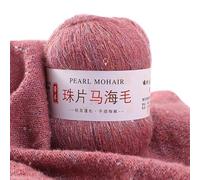 Namzi 100g Mohair Thin Tricoter Sequined Laine Crochet Fluffy Knitted Fashion Doux Lace Laine Thread Sweater Shawl Beads Laines，Pink B