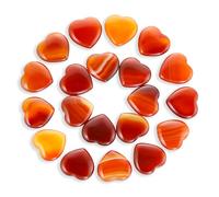 Namzi 20 paquets de pierres de cœur en cornaline naturelle polie et roulée, cristaux et pierres de guérison en vrac pour Wicca, Reiki, énergie de guérison, pierres de chakra, fournitures de sorcelleri