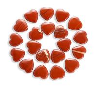 Namzi 20 paquets de pierres de cœur en jaspe rouge naturel poli et roulé, cristaux et pierres de guérison en vrac pour Wicca, Reiki, énergie de guérison, pierres de chakra, fournitures de sorcellerie