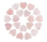 Namzi 20 paquets de pierres de cœur en quartz rose naturel poli, cristal et pierres de guérison en vrac pour Wicca, Reiki, énergie de guérison, pierres de chakra, fournitures de sorcellerie